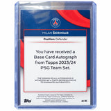 Carta Topps PSG Official Team Set 2023/24: Milan Škriniar Base Card Autograph Parallel #015/250 (Paris Saint-Germain)