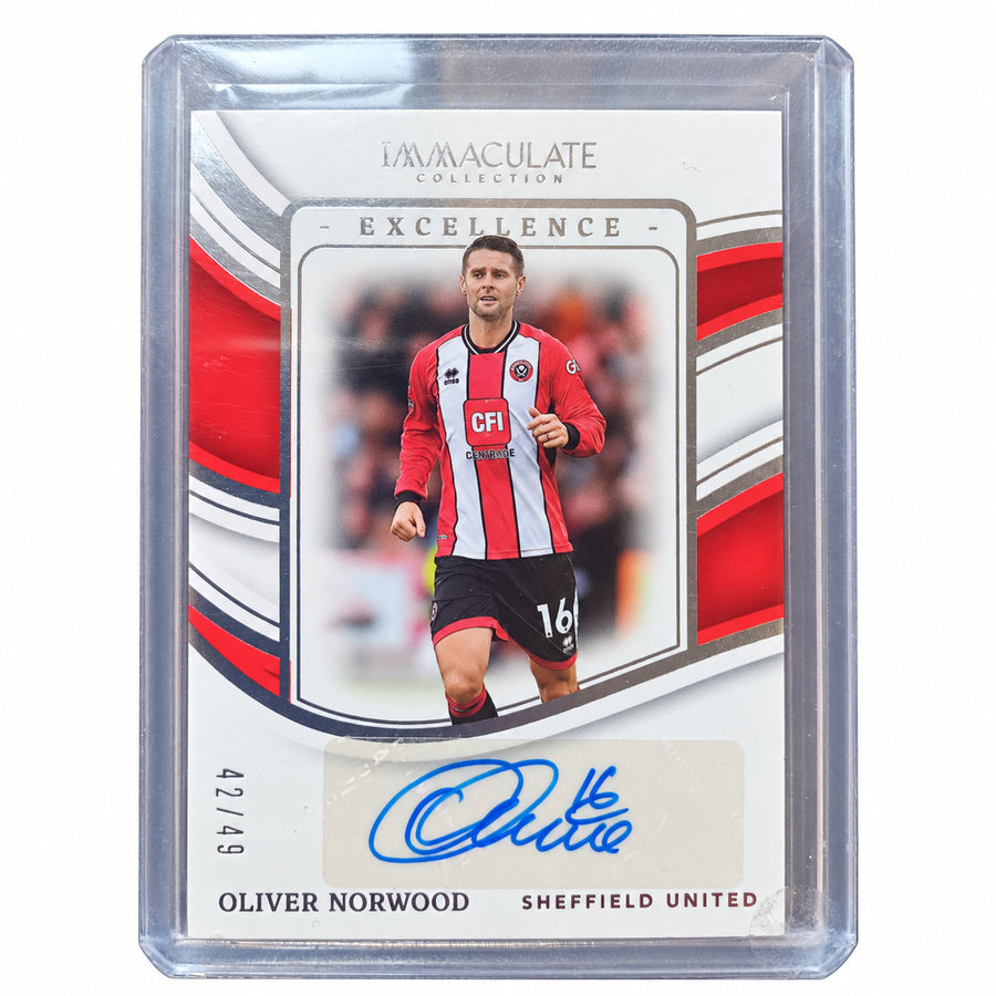 Carta Panini Immaculate Premier League 2023/24: Oliver Norwood Excellence Autograph #42/49 (Sheffield United)