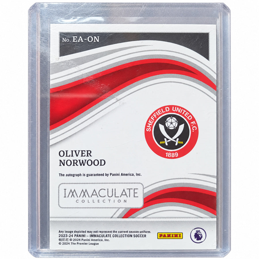 Carta Panini Immaculate Premier League 2023/24: Oliver Norwood Excellence Autograph #42/49 (Sheffield United)
