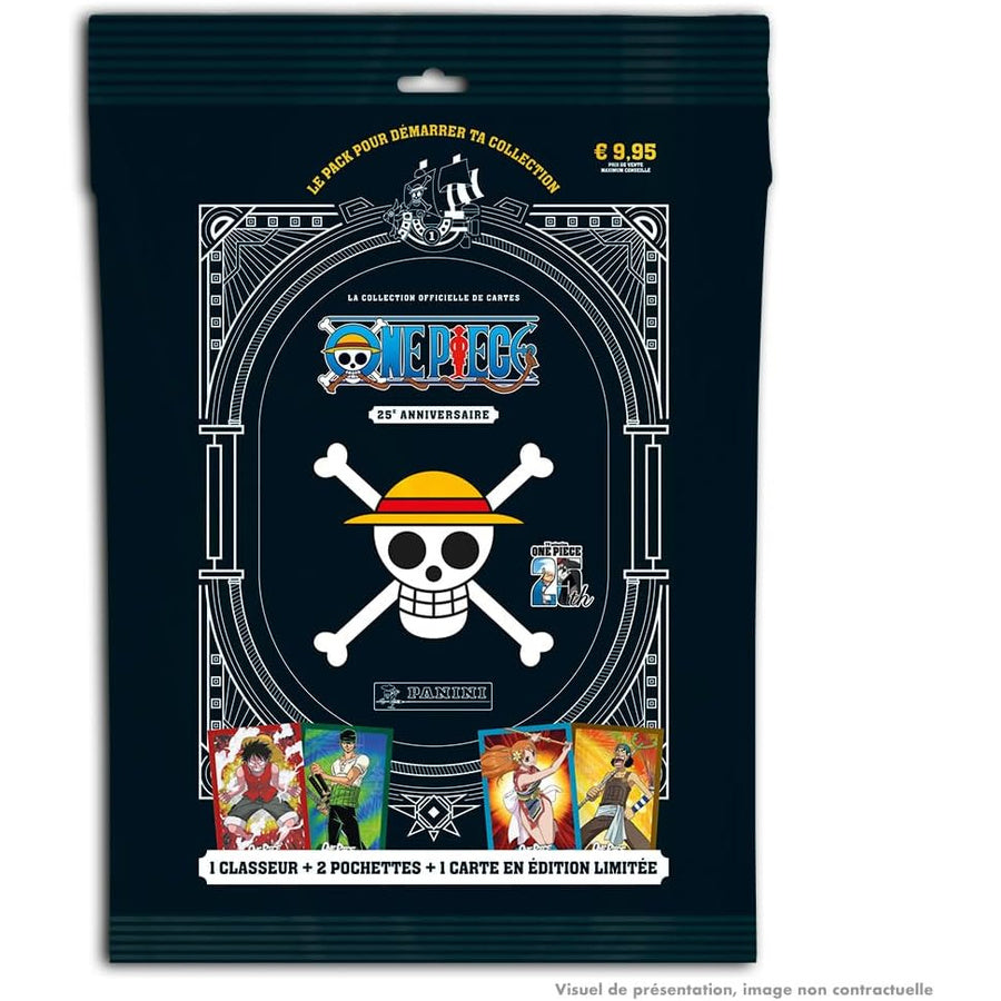 Starter Pack Panini One Piece 25th Anniversary Trading Cards: Álbum Archivador + 2 Sobres + Carta Edición Limitada – PRODUCTO NUEVO Y PRECINTADO