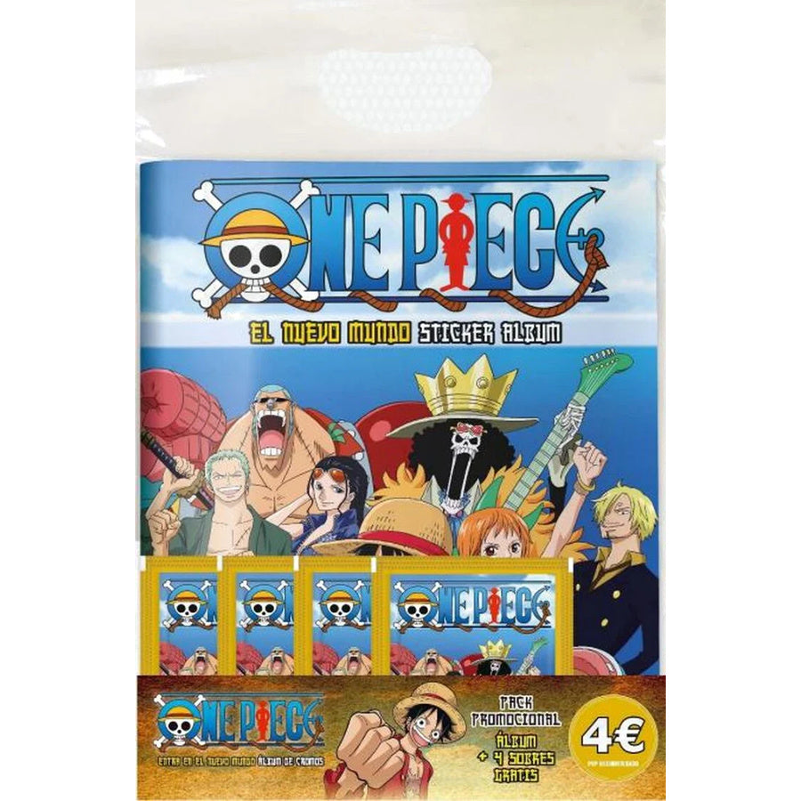 Pack Promocional Panini One Piece El Nuevo Mundo Sticker Album + 4 Sobres Gratis (Año 2023)