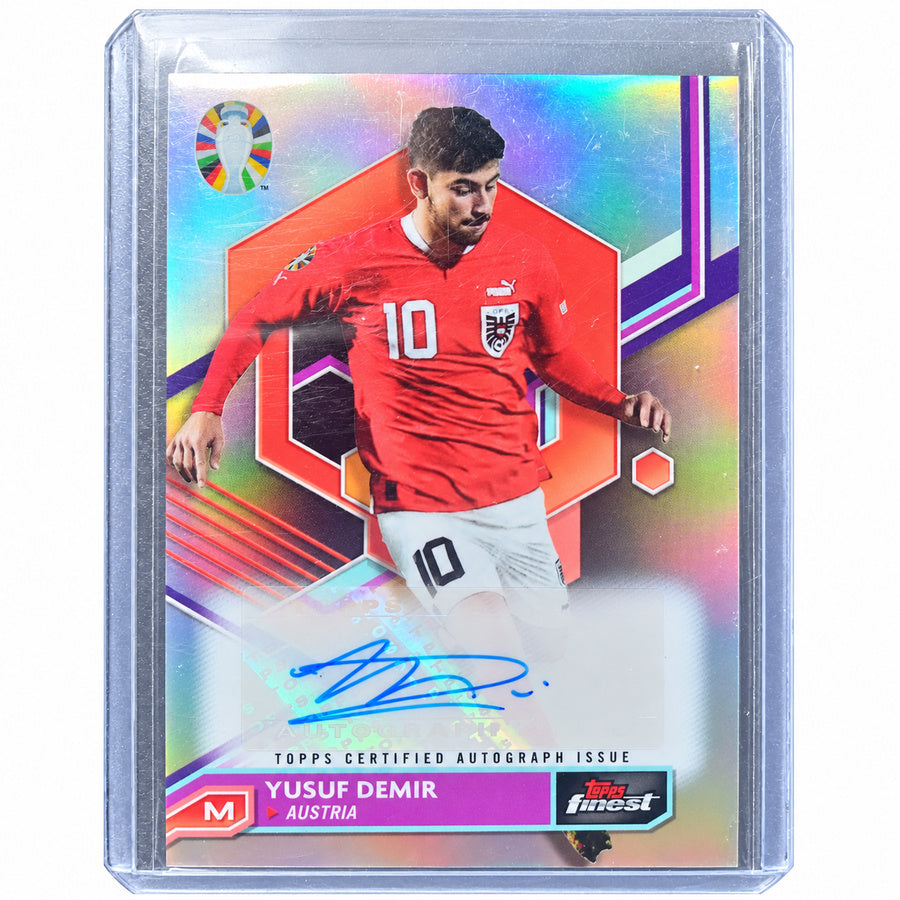 Carta Topps Finest Road to UEFA Euro 2024: Yusuf Demir Finest Autograph Card (Austria)